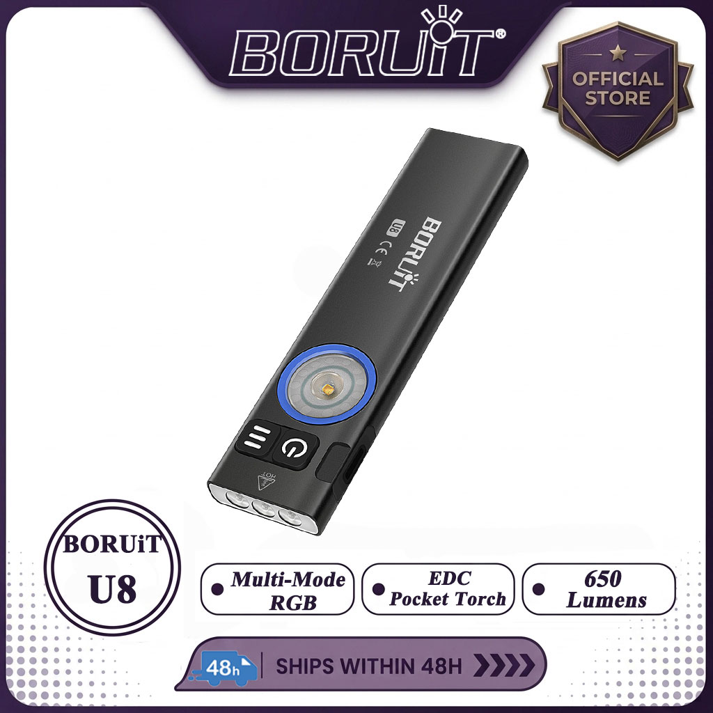 BORUiT U8 650LM EDC LED Flashl - đánh giá và giá Fishing Kit Compact