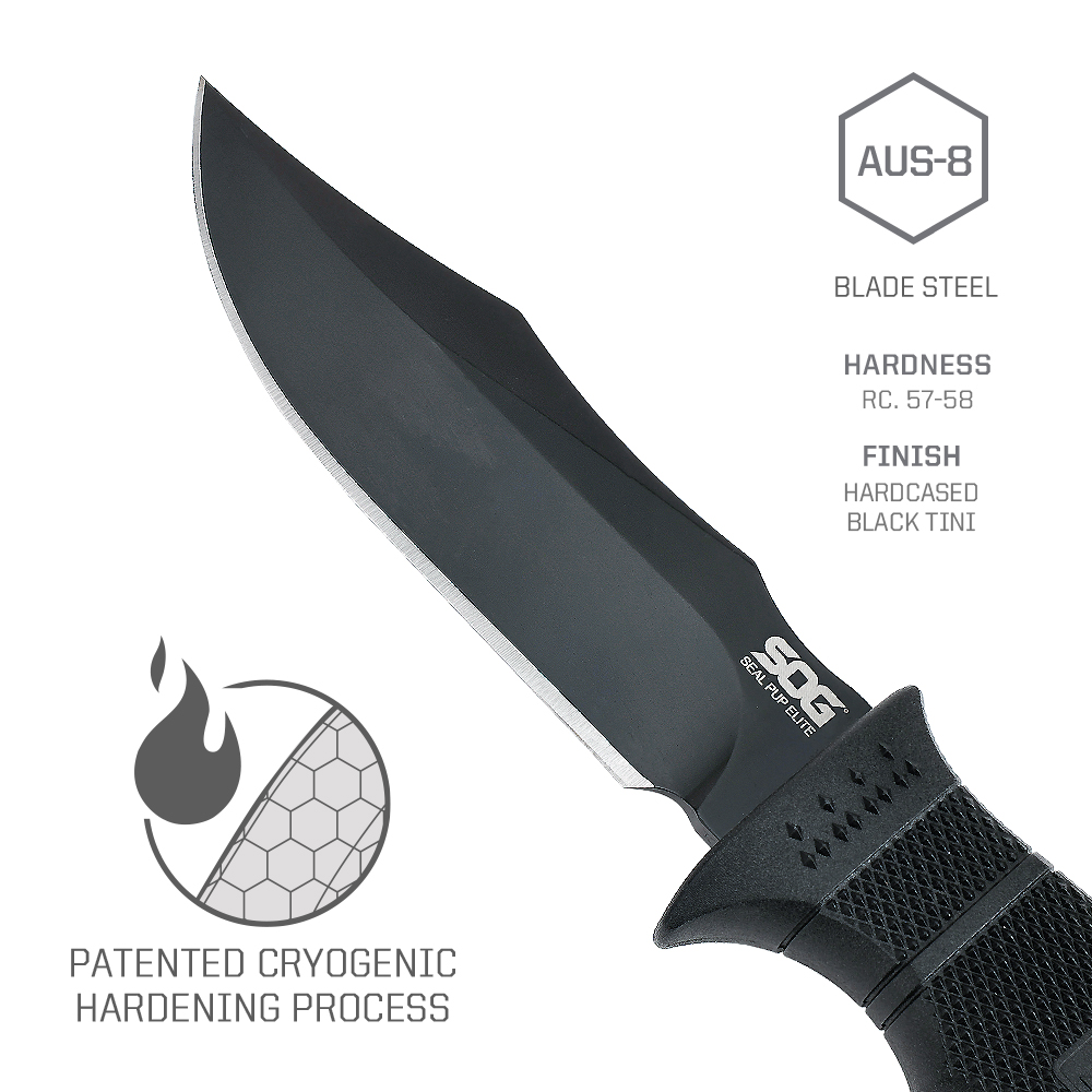 SOG Seal PUP Elite Fixed Blade - đánh giá và giá Bushcraft Knife Fixed
